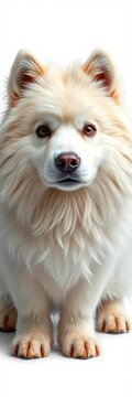 Furry Arctic breed with piercing eyes and fluffy coat isolated on a clean white background, vector, ||white