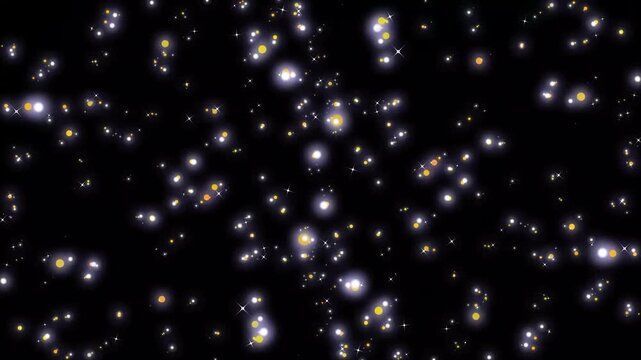 Glitter star sparkle effects as white cartoon blinking stars, shining particles stars line magic dust, fairy dust shimmer transition, glowing light effect on black screen. 4k video