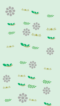 Stylized floral and leaf graphic elements