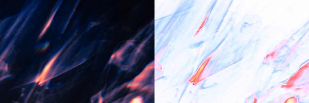Refracted blue and orange caustic light wisps rising vertically, with a transparent PNG version and a black background preview. Lives in an overlay, party and nightclub design.