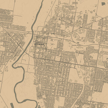 Vintage Map of Dubbo Australia &ndash; Western Plains Heritage and Historic Regional City