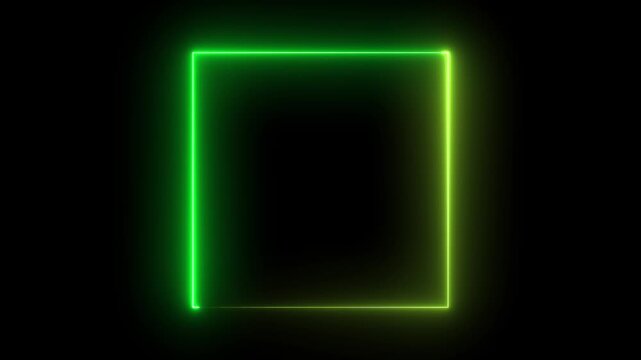 Abstract glowing neon rectangle border frame in the shape rectangle glowing and futuristic energy line animation . Abstract neon light rectangle frame and seamless loop.