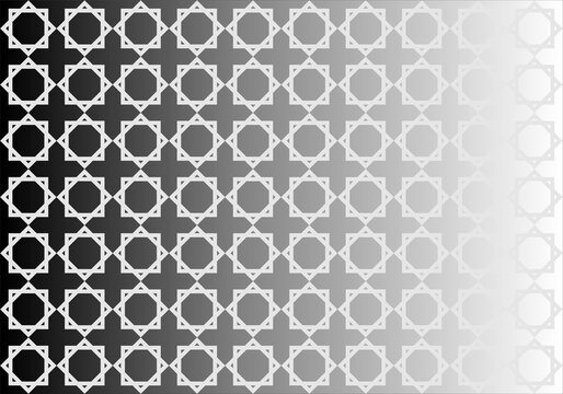 Seamless geometric pattern. Middle East - Persian graphic illustration. Light grey line on a black background.	