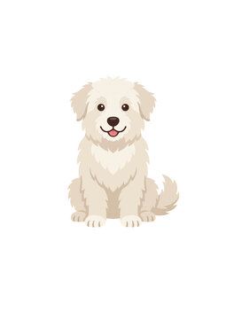 Cute Aidi flat vector front view isolated on white