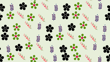 Stylized floral and branch pattern © lisnadaulay
