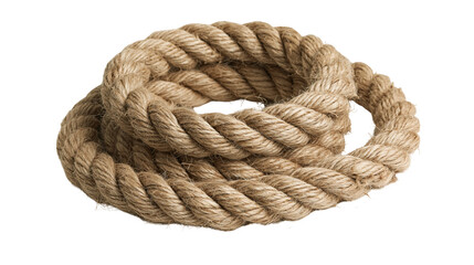 Coiled thick natural jute fiber rope with twisted texture © Clementine