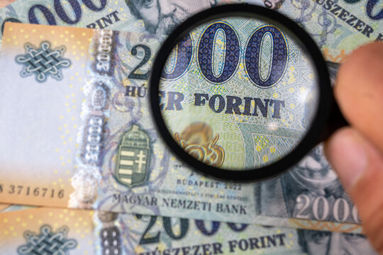 Twenty Thousand Forint Under Magnifying Glass