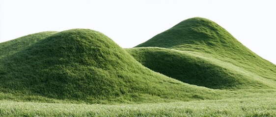 Obraz premium Gently rolling grass-covered hills in a natural landscape