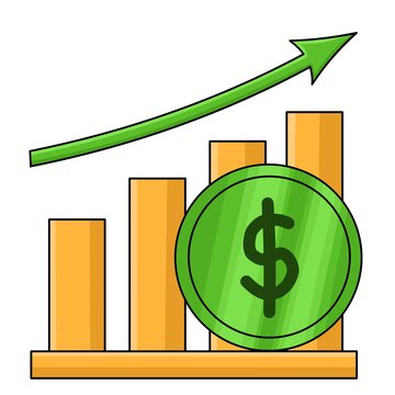 business graph with dollar