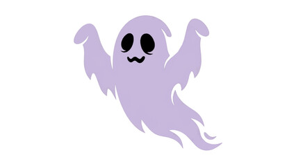 Fototapeta premium Spooky Ghost Halloween Black Pale Lavender Duotone Silhouette Vector