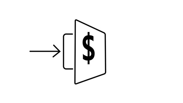 Log In Access line Icon. arrow entering a portal frame animation.