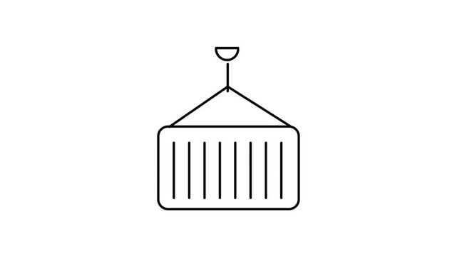 line icon of industrial container hanging animation.