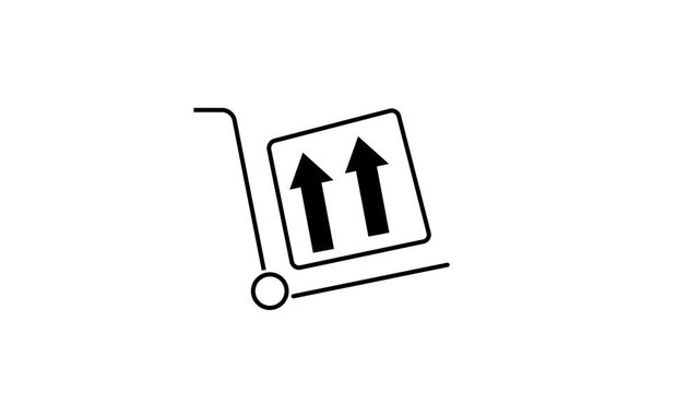 Hand Truck Cargo Icon. hand trolley loaded with boxes.