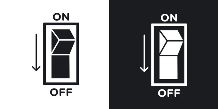 Light switch off icon flat outline in black