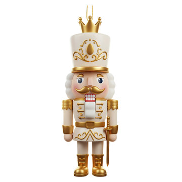 Pastel Nutcracker soldier standing ornament with gold crown Christmas holiday tree decorative character 