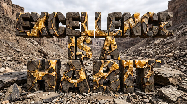 Excellence Is A Habit Septarian Nodule Text