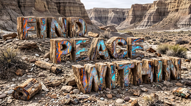 Find Peace Within Petrified Wood Opal Text