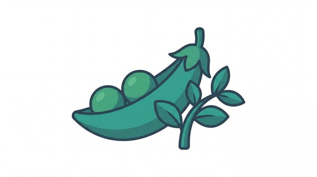 Green peas pod vegetables vektor illustration on white background