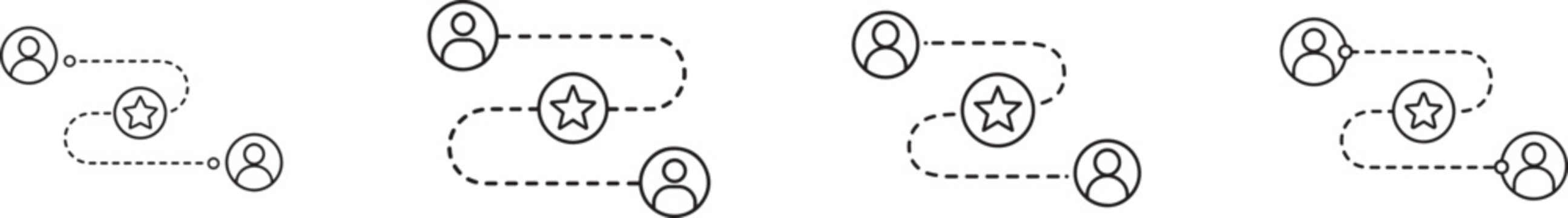 Customer journey vector icon set for marketing, sales, service, engagement, experience and growth.