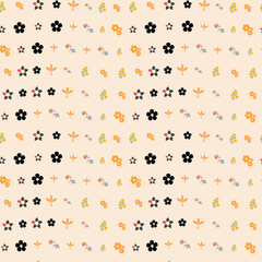 Seamless pattern with small floral and leaf motifs © nyiberangah