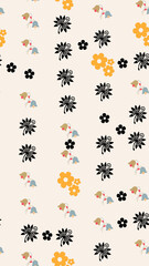 Various stylized flowers and floral motifs © nyiberangah