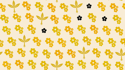 Yellow and black floral pattern © nyiberangah