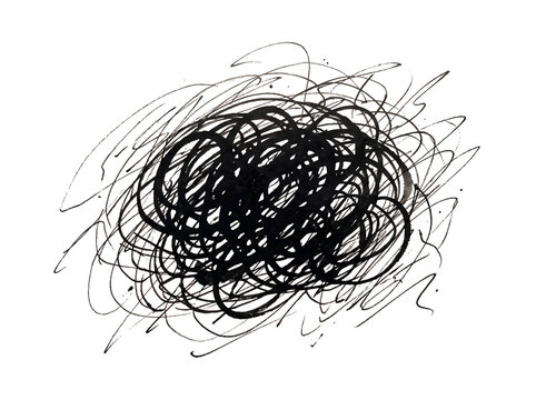 Black ink pen scribble