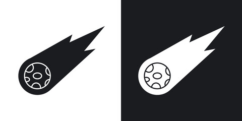 Comet icon flat outline in black © Vince