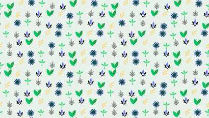 Seamless pattern of stylized floral and leaf motifs © felix