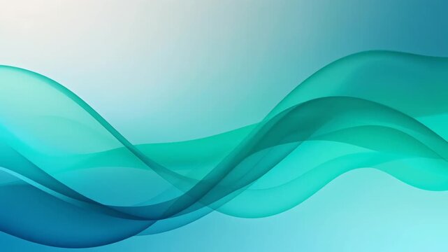 Abstract blue and turquoise wave background with smooth fluid lines for design