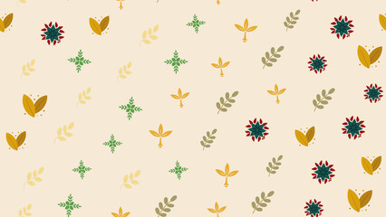 Seamless pattern of stylized leaves and floral motifs © felix