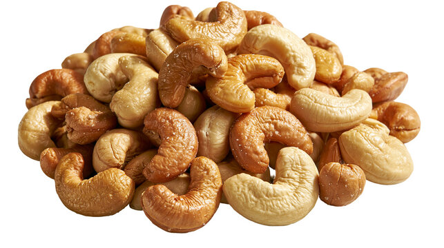 Roasted salted cashew nuts heap