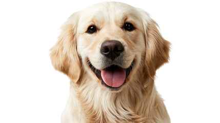Happy golden retriever dog portrait with open mouth and tongue out © Thaddeus