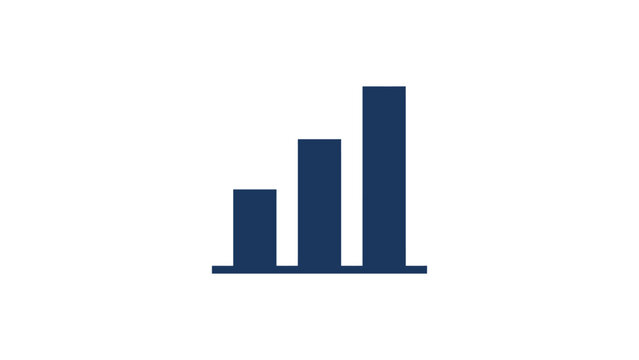 blue bar chart growth graph statistics analytics profit report financial data progress economy market presentation flat vector illustration single icon design
