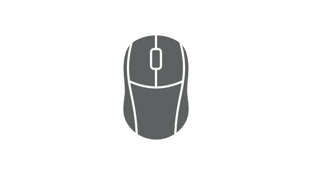 grey computer mouse tech pc hardware click device cursor peripheral scroll equipment web connect pointer internet flat vector illustration single icon design
