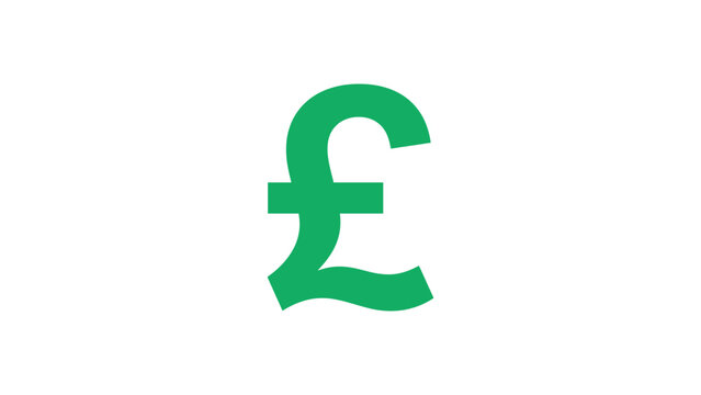 green pound sterling currency symbol sign money finance wealth investment banking economy uk cash exchange rate flat vector illustration single icon design