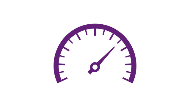 purple speedometer gauge dash speed velocity fast race dashboard meter measure drive panel auto car performance flat vector illustration single icon design