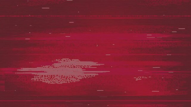 Abstract digital glitch with red and teal scanlines creates an old analog crt texture effect. Retro television noise shows vibrant electronic display.