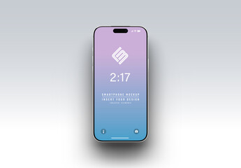 Editable Floating Clay Smartphone Isolated on White Mockup 