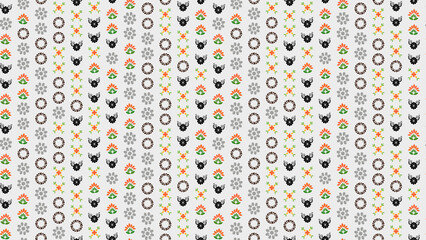 Seamless pattern of stylized floral and decorative motifs © uut