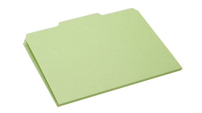 Light green paper file folder for office document organization