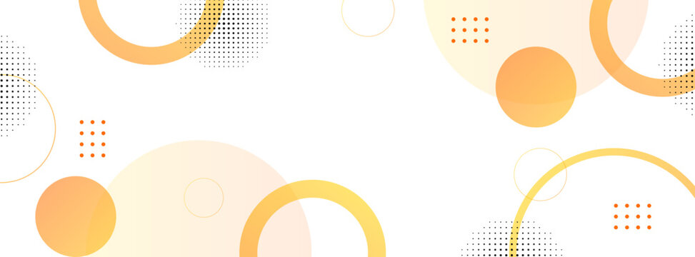 Abstract Modern Yellow Circular Elements Geometric Style Banner Background Design