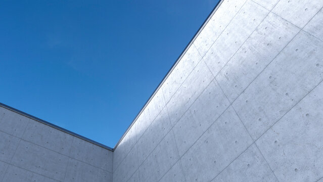 High concrete wall, 3D Rendering
