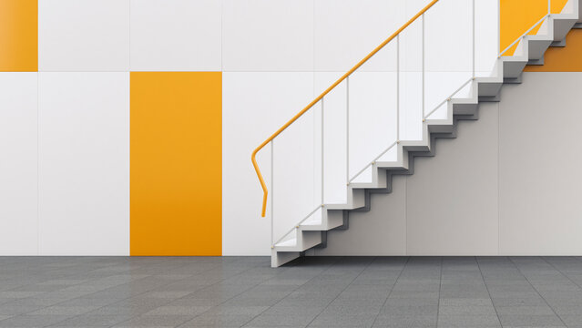 3D rendering of staircase in building