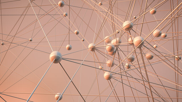Connected structure of lines and spheres