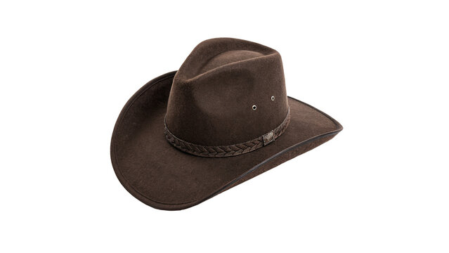 Classic brown leather cowboy hat traditional western apparel accessory isolated on transparent background png
