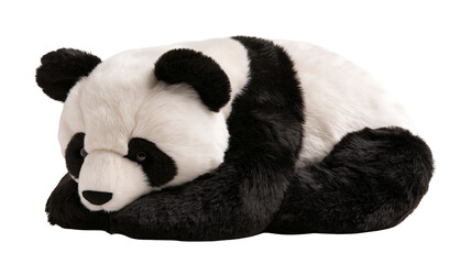 Soft plush panda bear toy lying down with black and white fur © Isolde