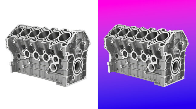 Automotive inline six cylinder engine block
