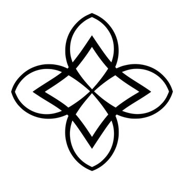 Minimalist Geometric Flower Ornament Vector Emblem