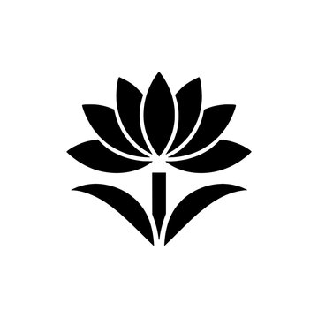 Minimalist Lotus Flower Vector Logo Emblem